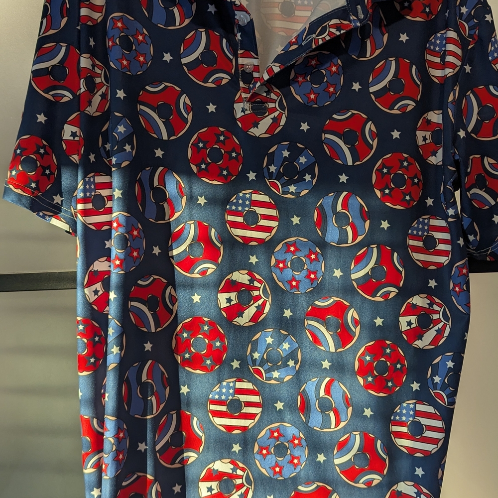 Men's Patriotic Patterned Golf Shirt
